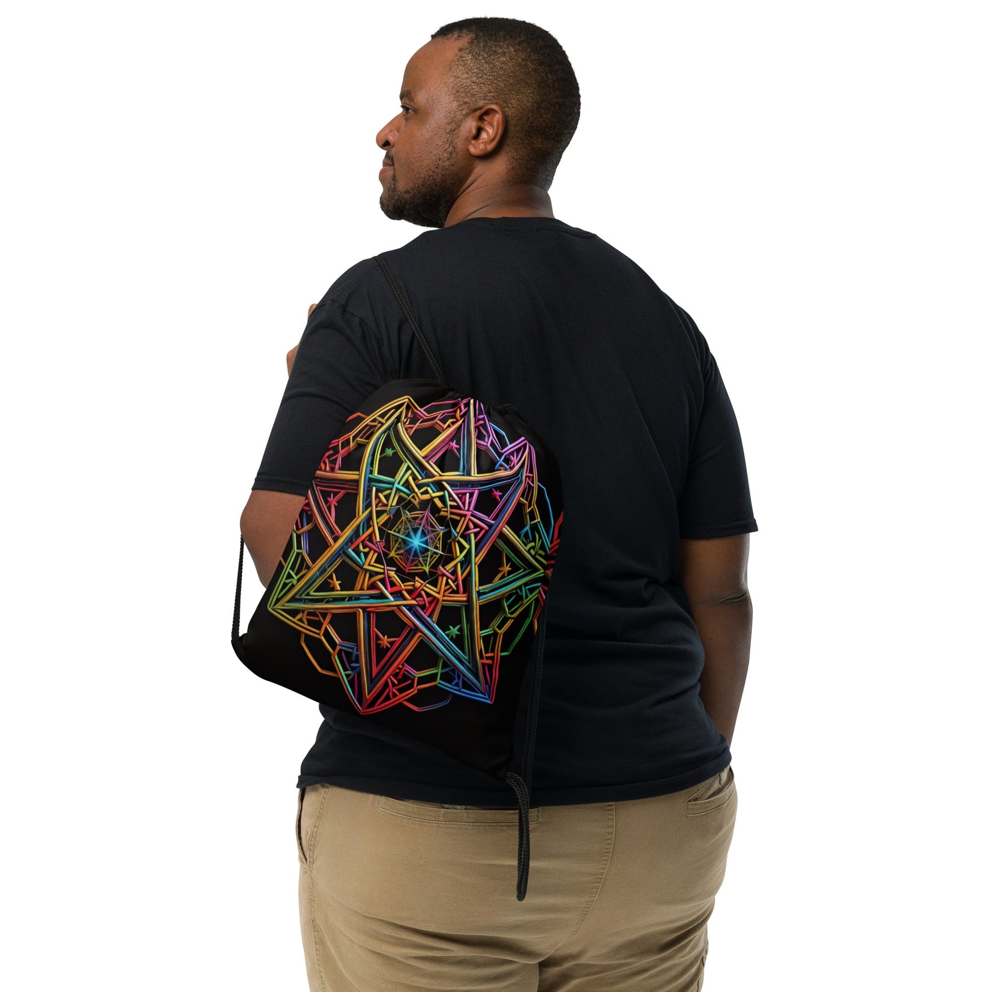 Futuristic Shine| Star of David |Drawstring Bag