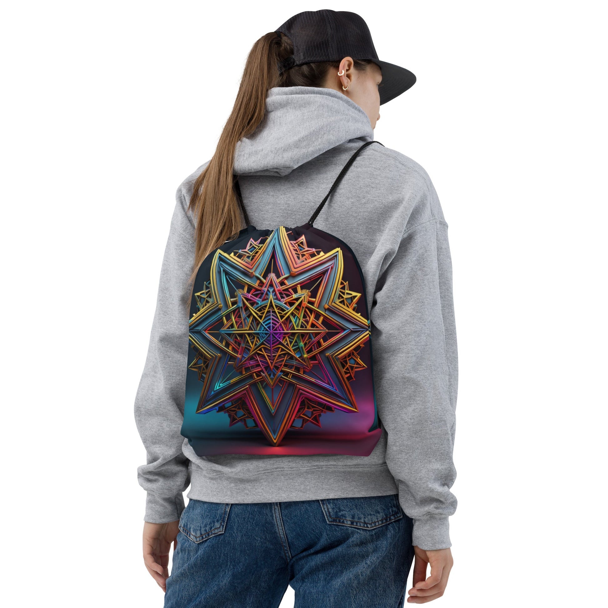 Futuristic Shine| Star of David |Drawstring Bag