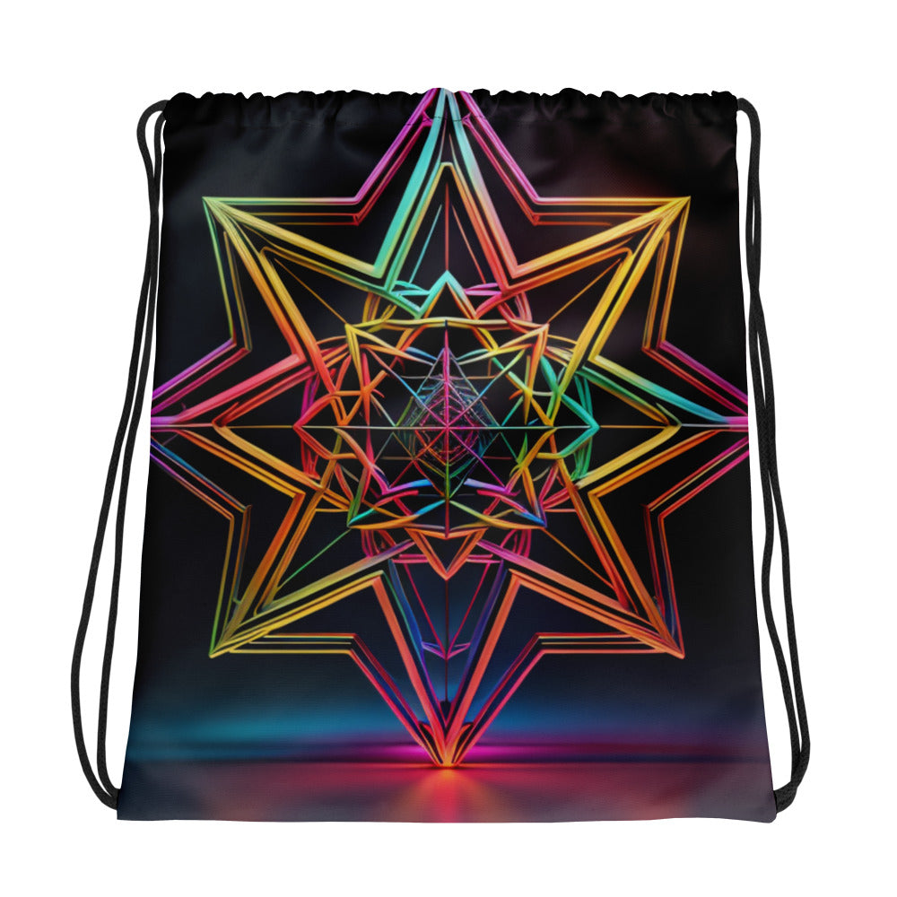 Futuristic Shine| Star of David |Drawstring Bag
