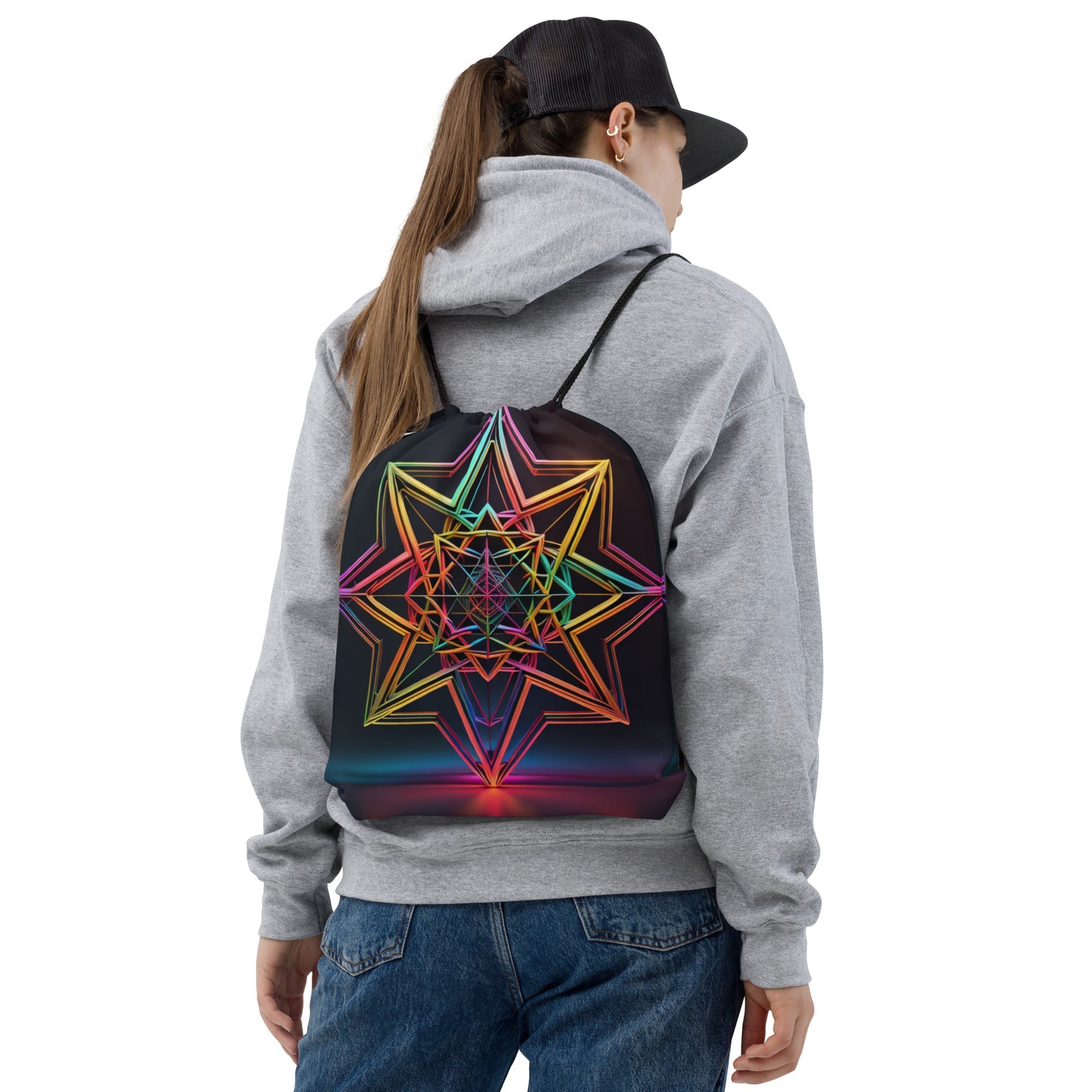 Futuristic Shine| Star of David |Drawstring Bag
