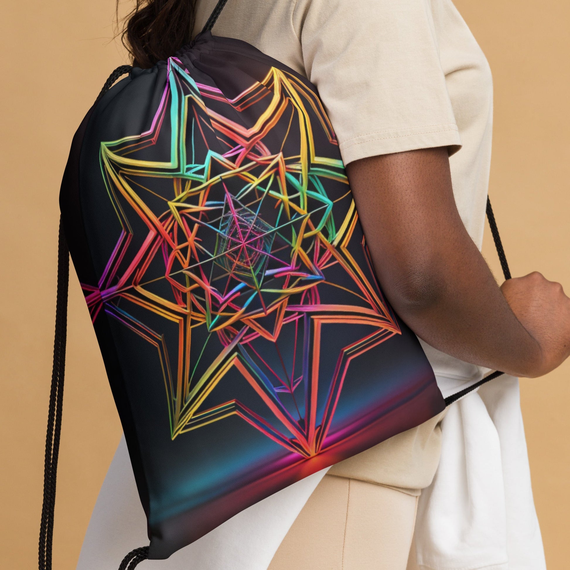 Futuristic Shine| Star of David |Drawstring Bag