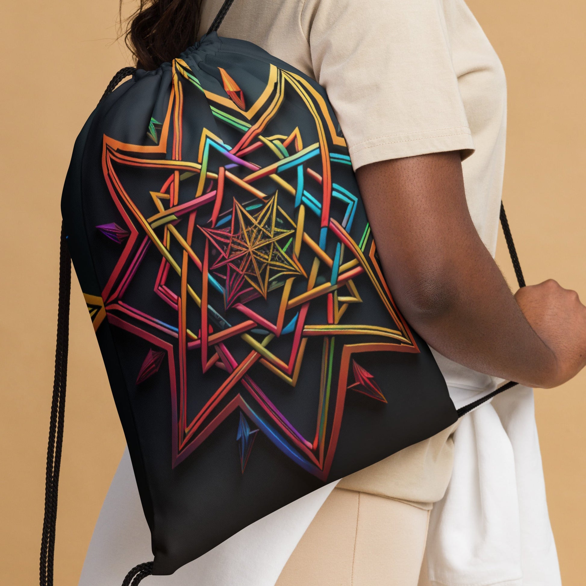 Futuristic Shine| Star of David |Drawstring Bag