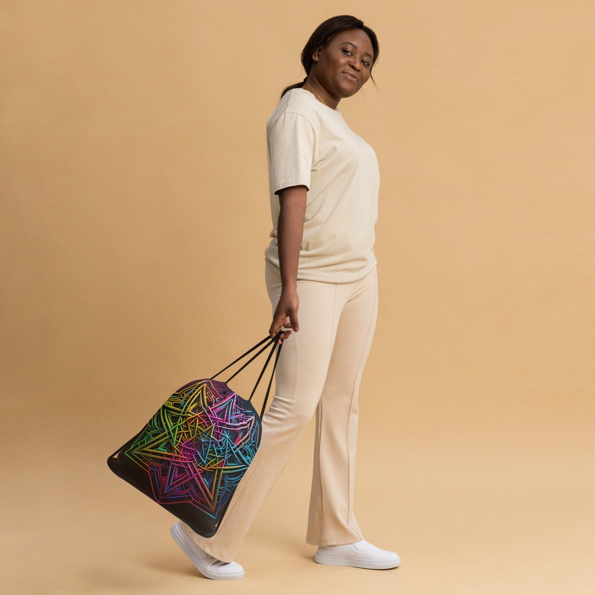 Futuristic Shine| Star of David |Drawstring Bag