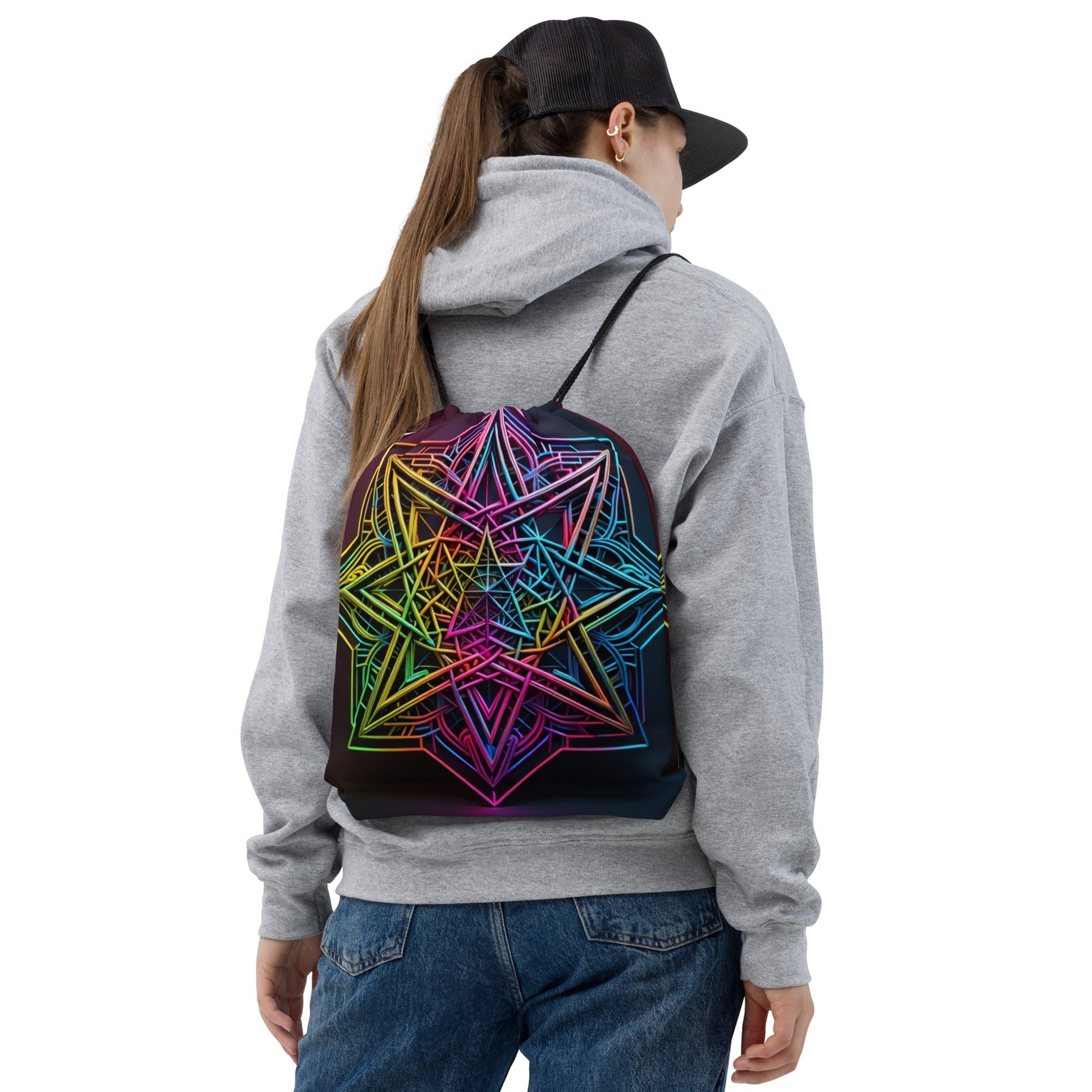 Futuristic Shine| Star of David |Drawstring Bag