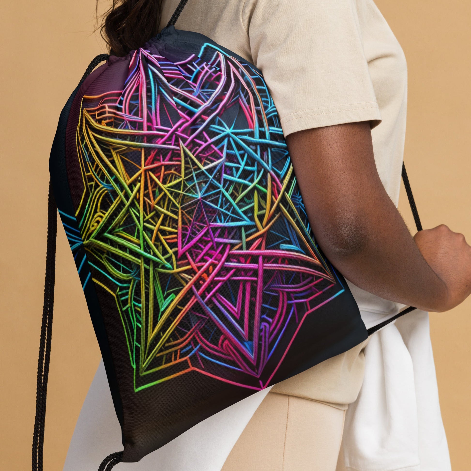 Futuristic Shine| Star of David |Drawstring Bag