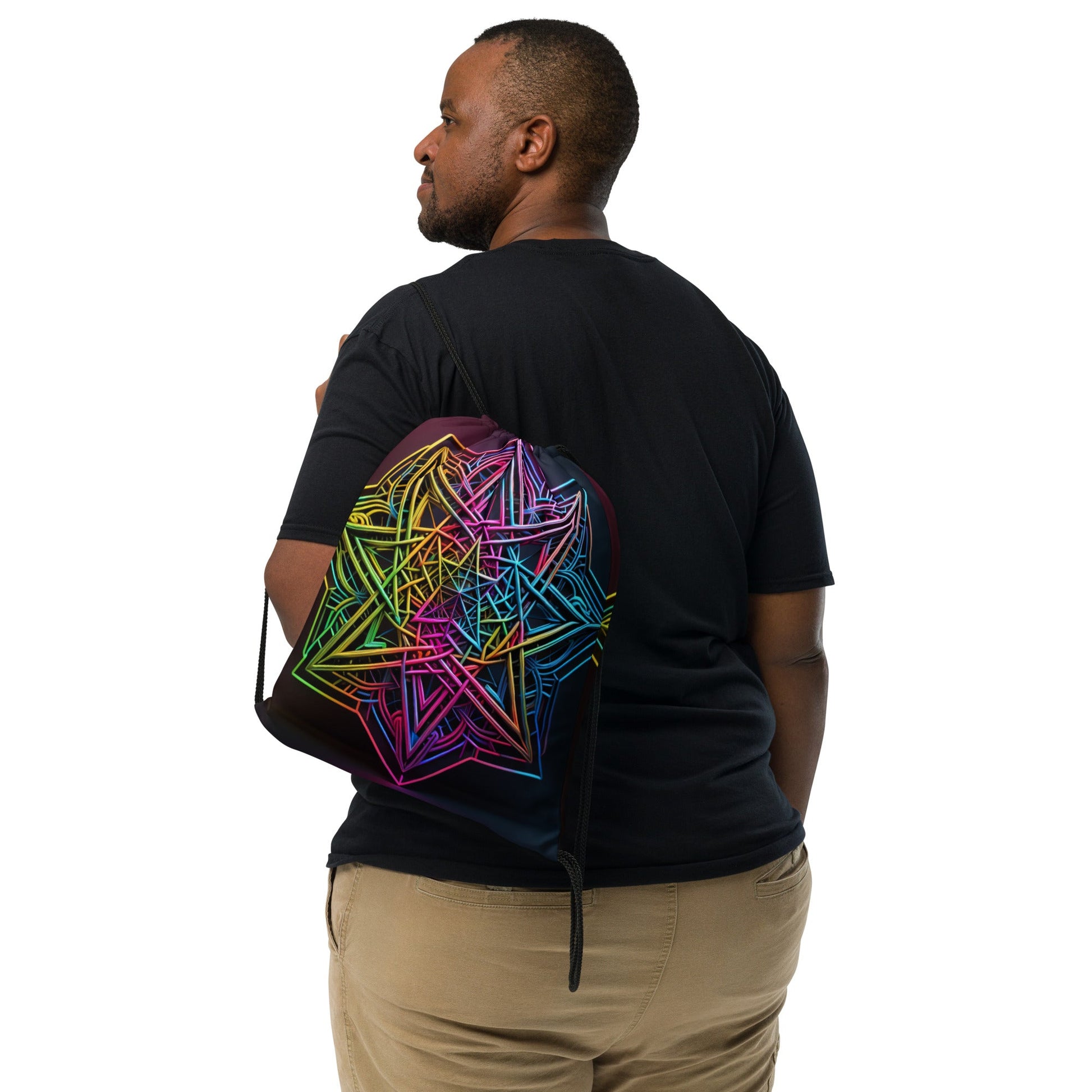 Futuristic Shine| Star of David |Drawstring Bag