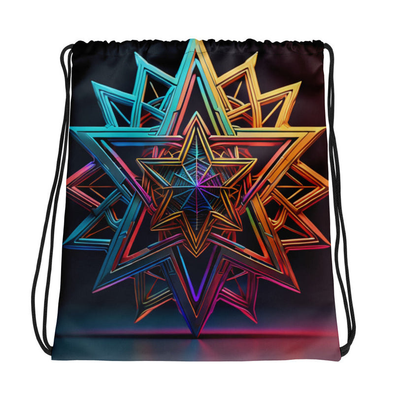 Futuristic Shine| Star of David |Drawstring Bag