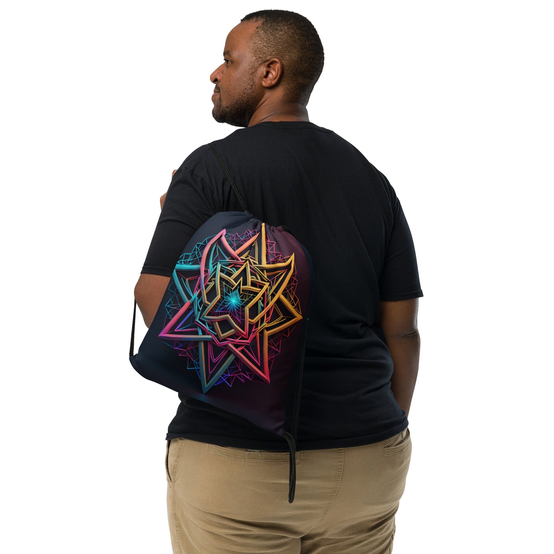 Futuristic Shine| Star of David |Drawstring Bag