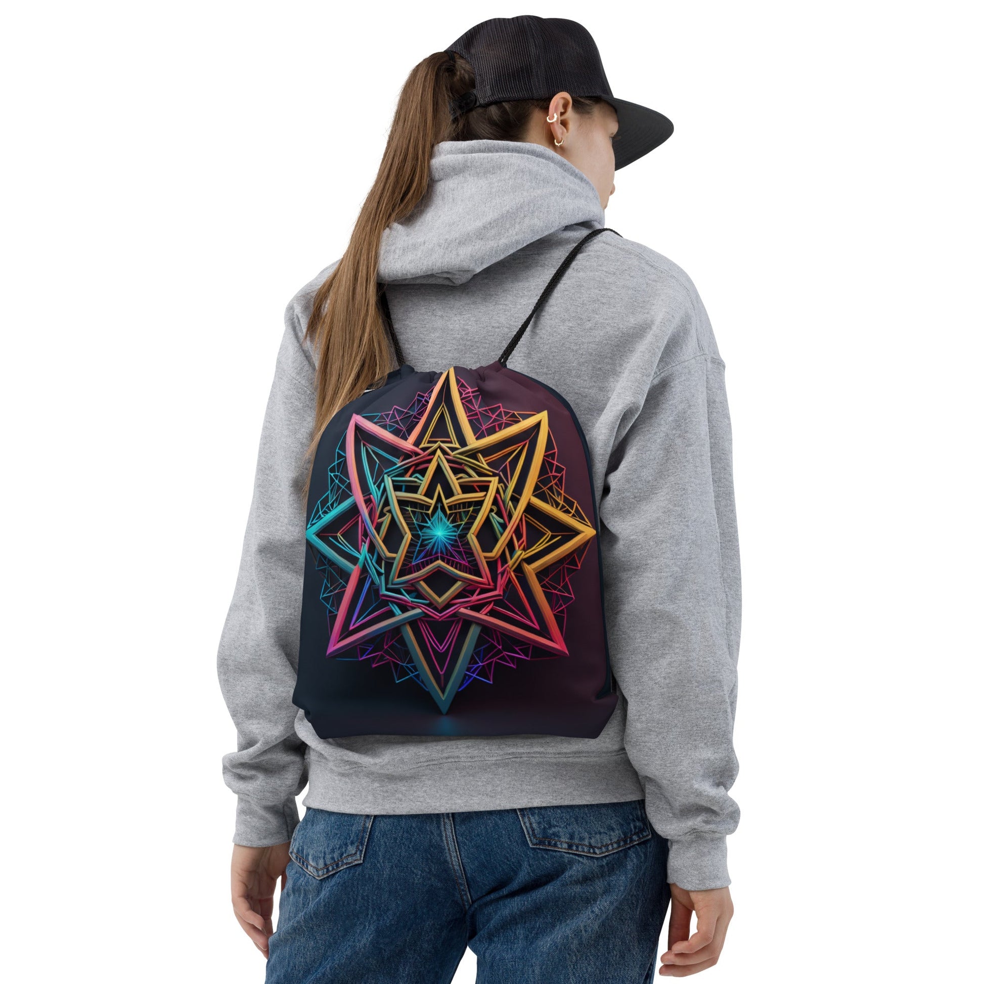 Futuristic Shine| Star of David |Drawstring Bag
