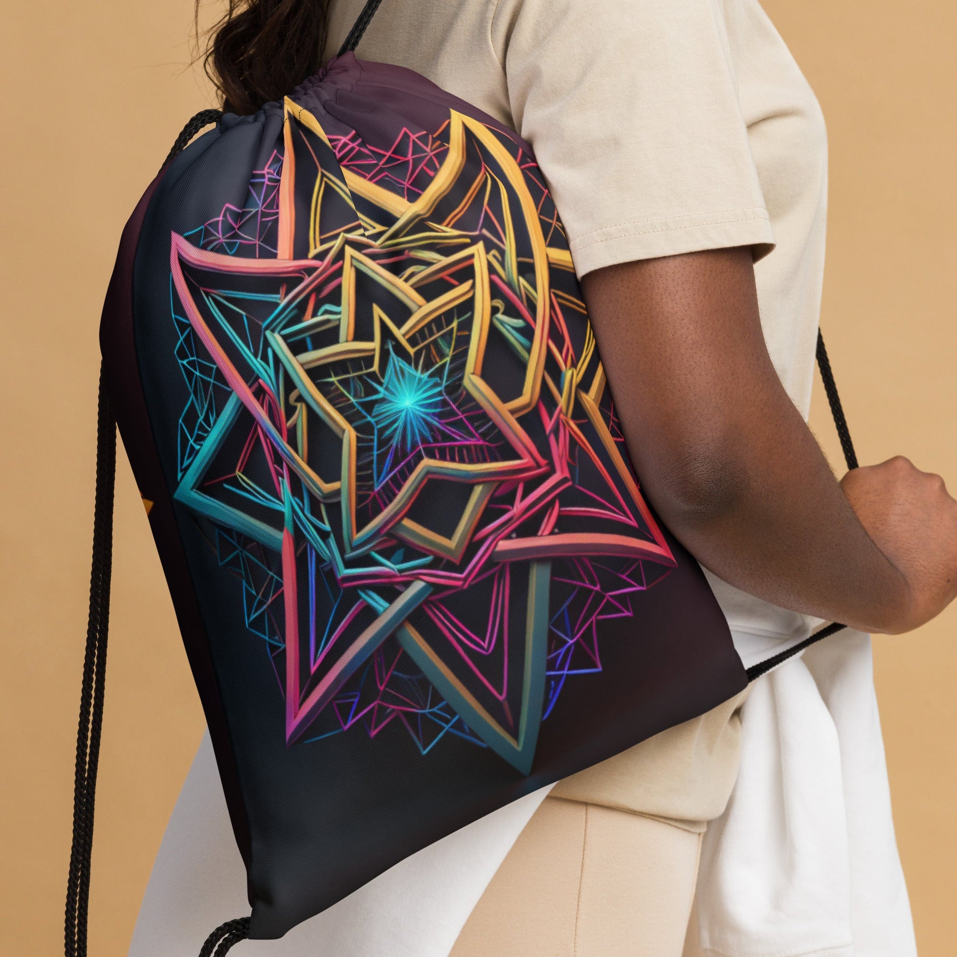 Futuristic Shine| Star of David |Drawstring Bag