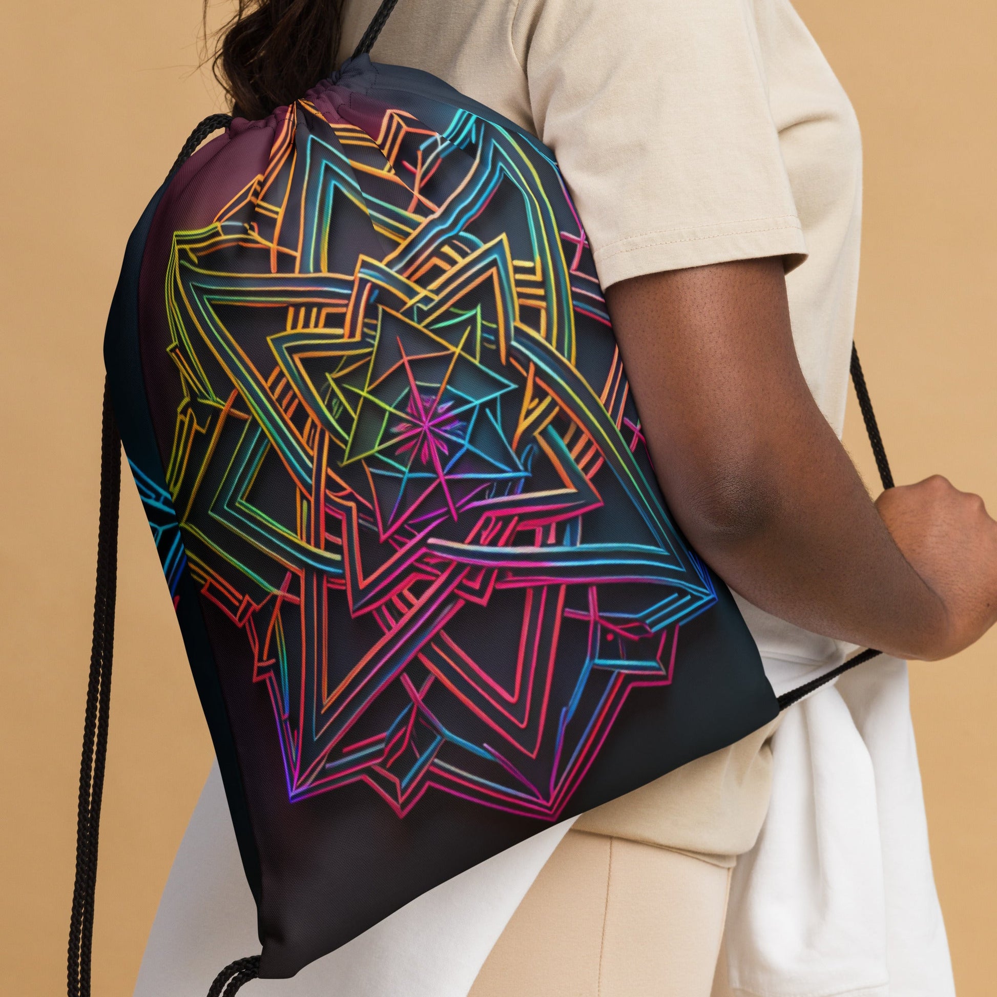Futuristic Shine| Star of David |Drawstring Bag
