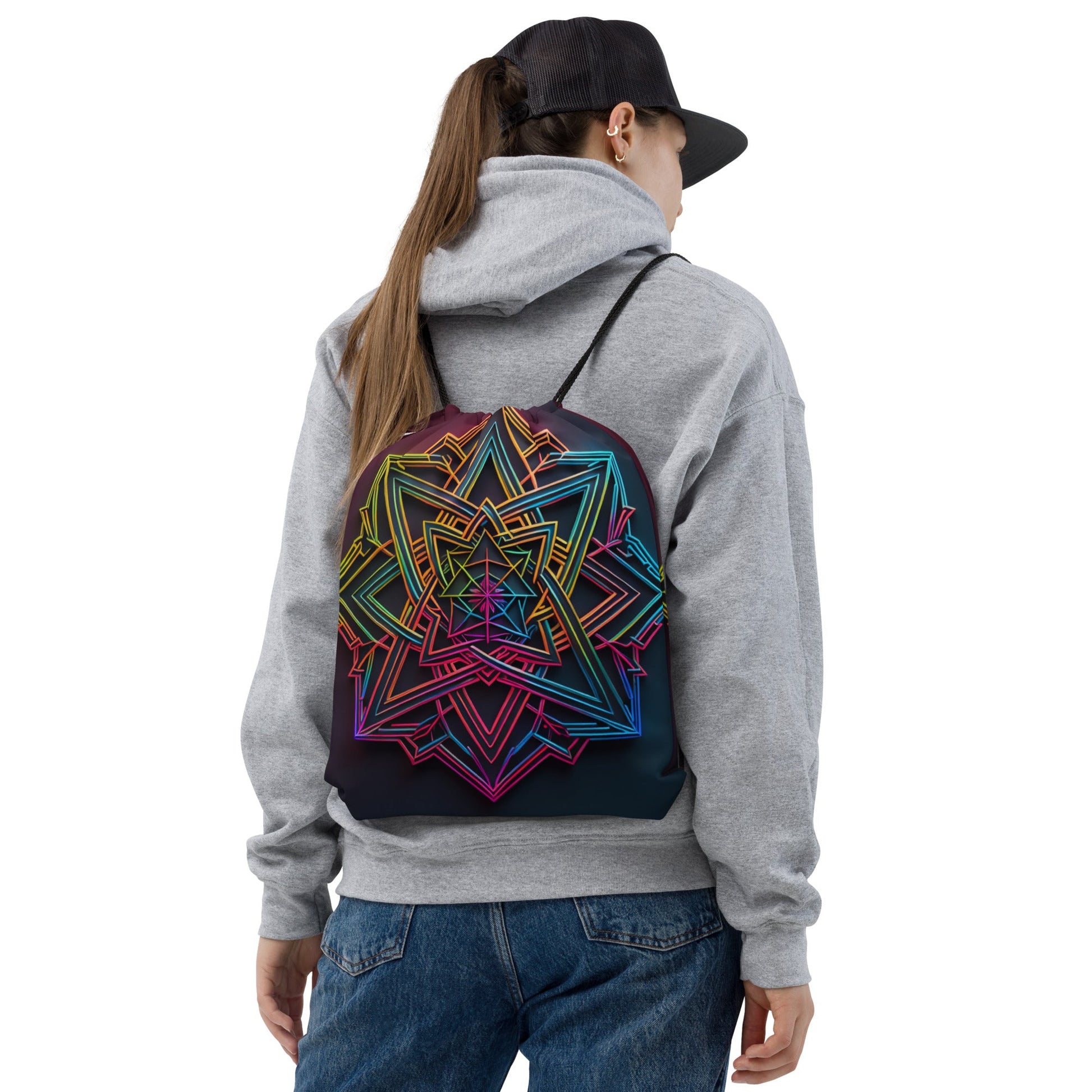 Futuristic Shine| Star of David |Drawstring Bag