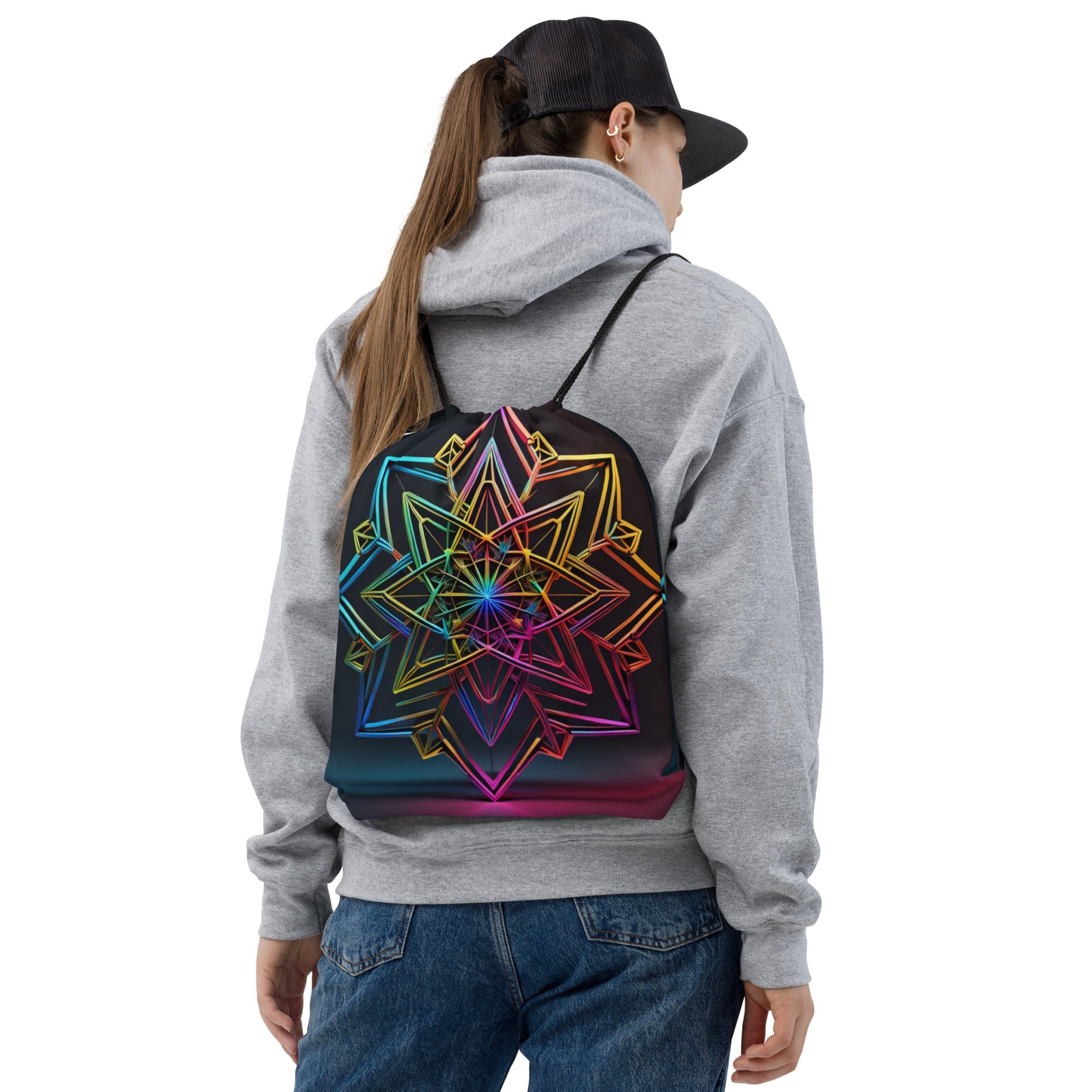Futuristic Shine| Star of David |Drawstring Bag