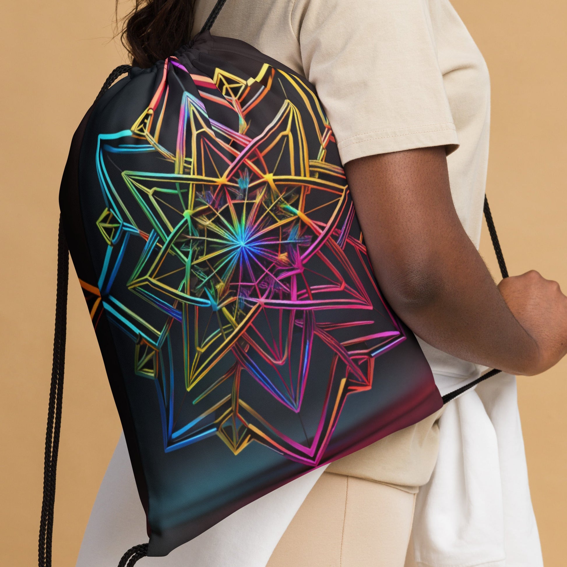 Futuristic Shine| Star of David |Drawstring Bag