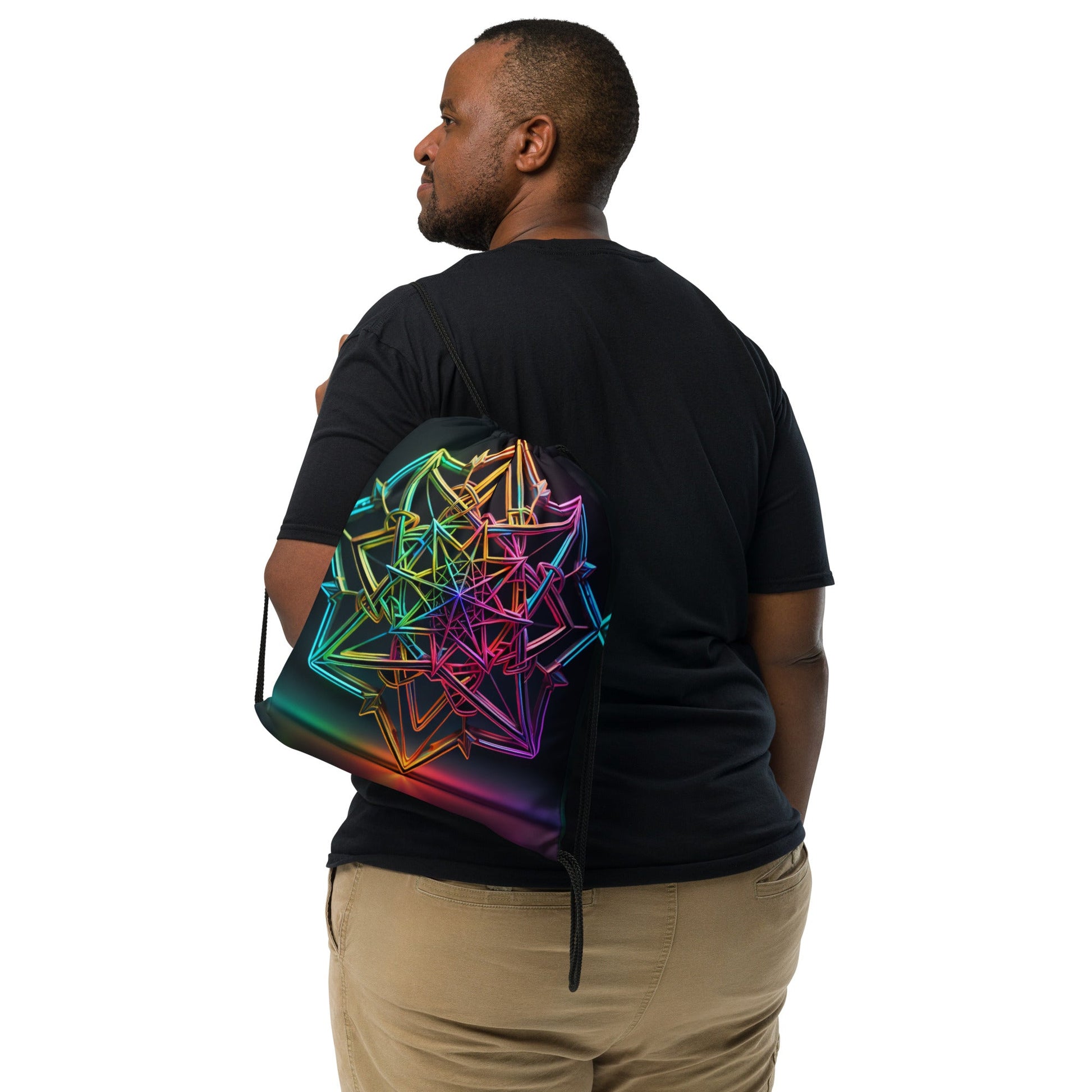 Futuristic Shine| Star of David |Drawstring Bag