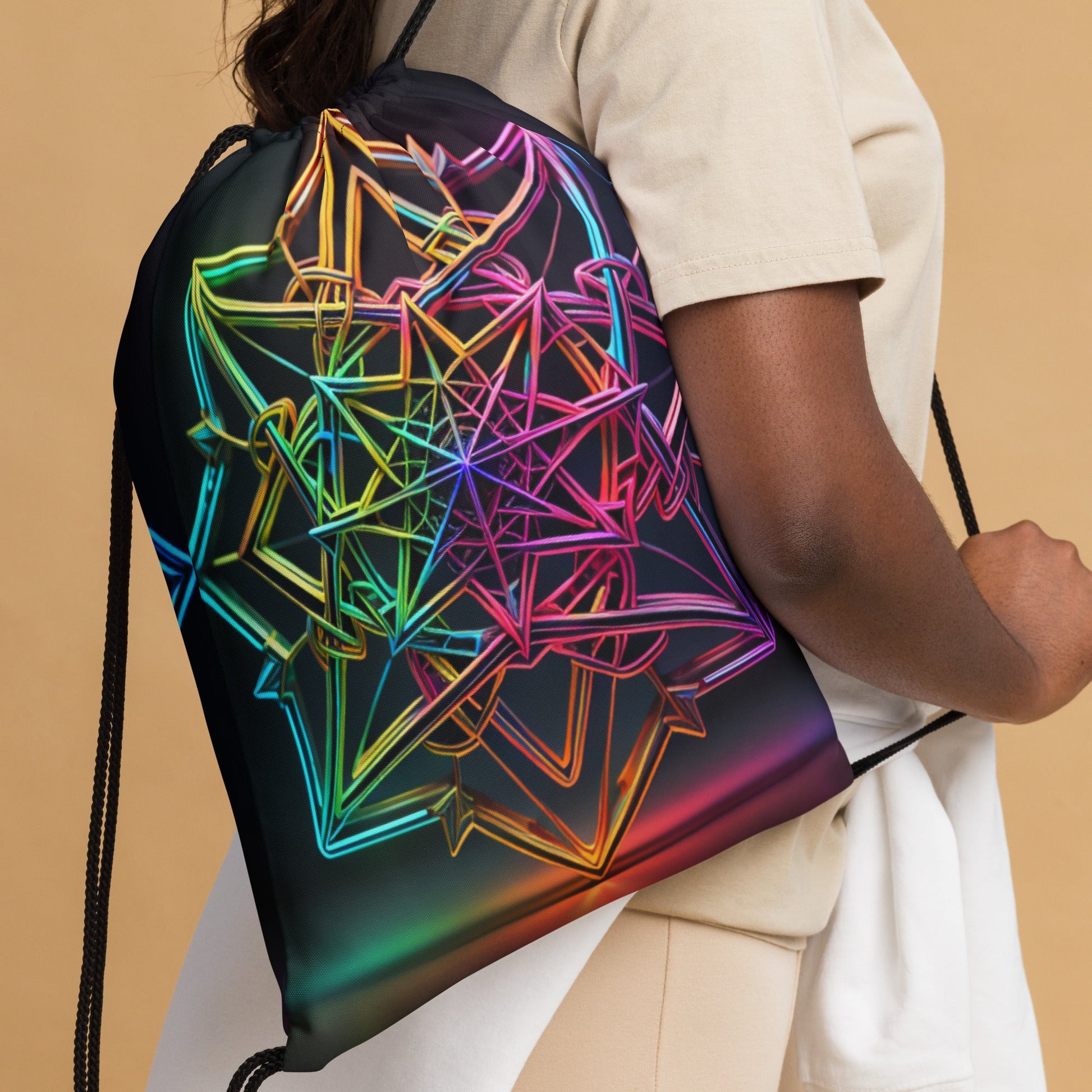 Futuristic Shine| Star of David |Drawstring Bag