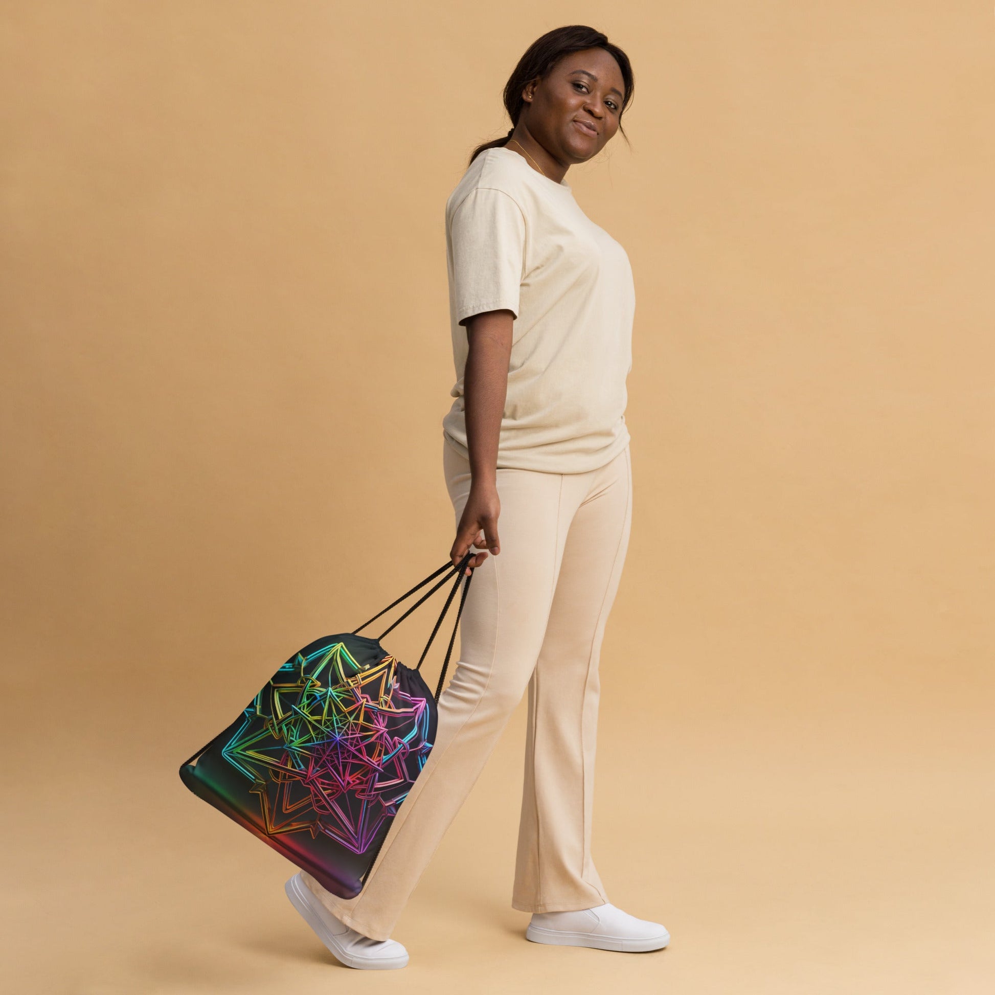 Futuristic Shine| Star of David |Drawstring Bag