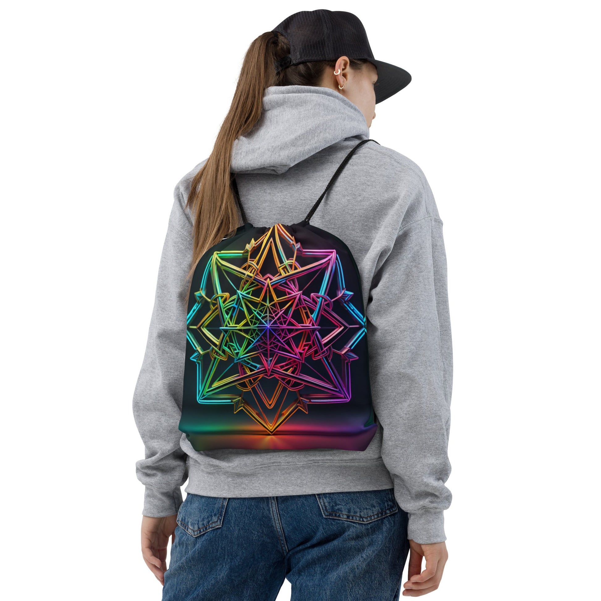 Futuristic Shine| Star of David |Drawstring Bag