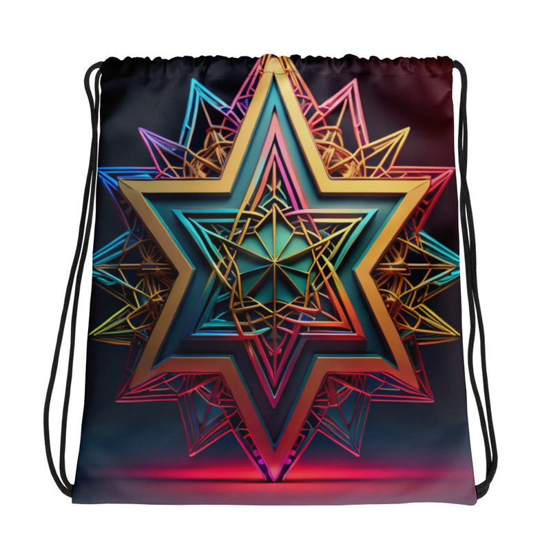 Futuristic Shine| Star of David |Drawstring Bag