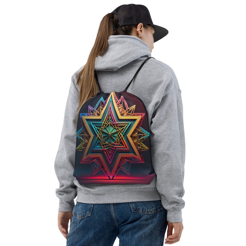 Futuristic Shine| Star of David |Drawstring Bag