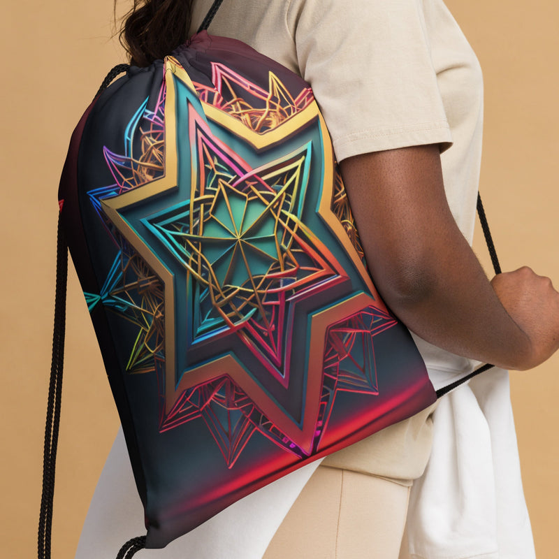 Futuristic Shine| Star of David |Drawstring Bag