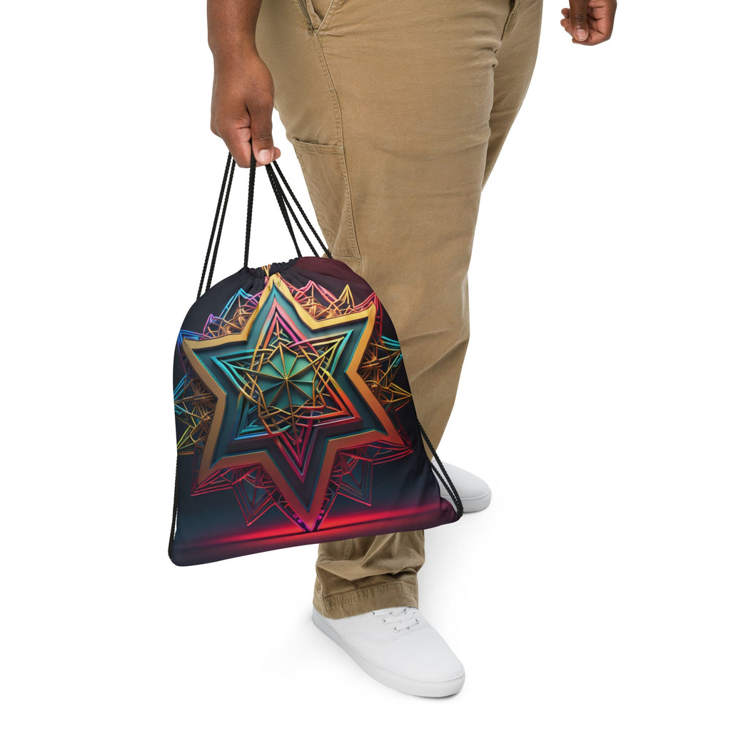 Futuristic Shine| Star of David |Drawstring Bag