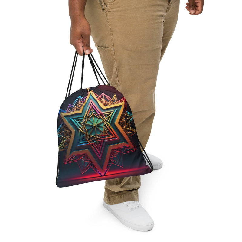 Futuristic Shine| Star of David |Drawstring Bag