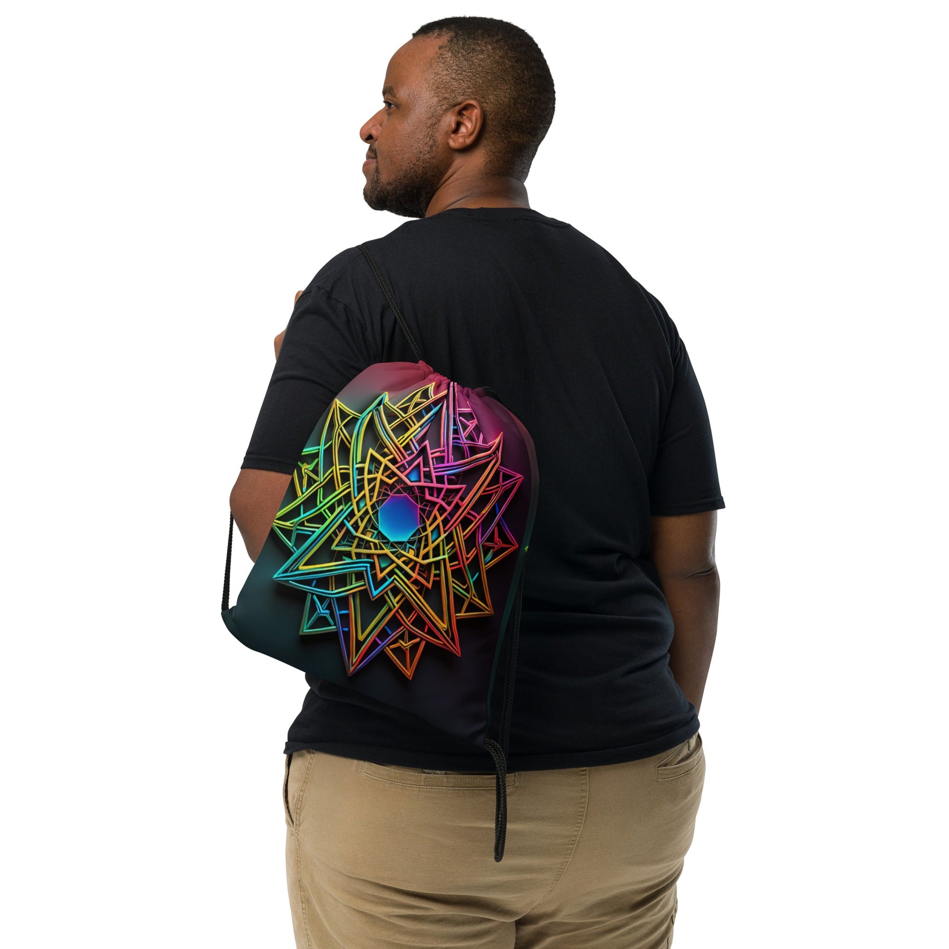 Futuristic Shine| Star of David |Drawstring Bag