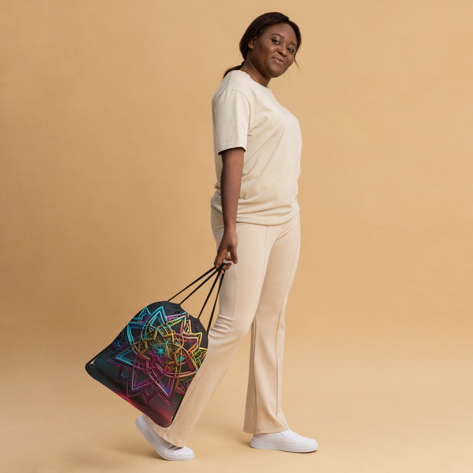 Futuristic Shine| Star of David |Drawstring Bag