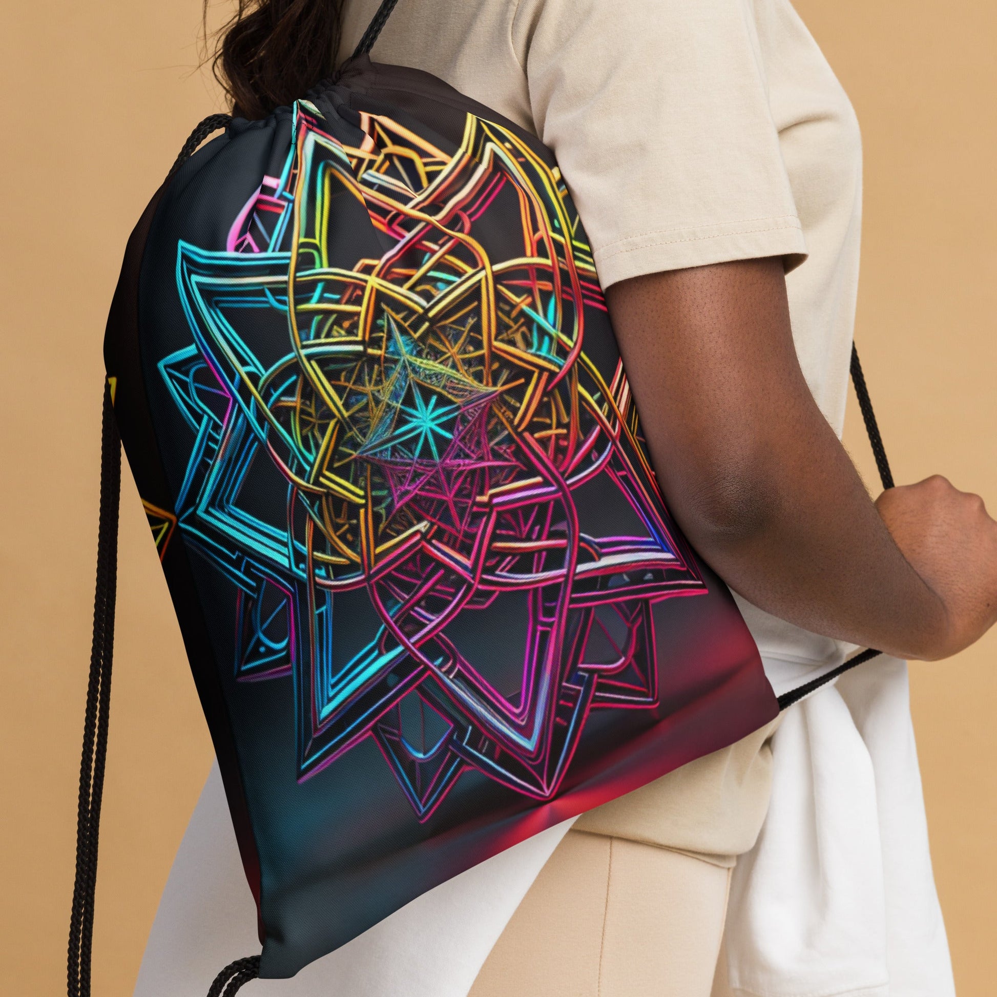 Futuristic Shine| Star of David |Drawstring Bag