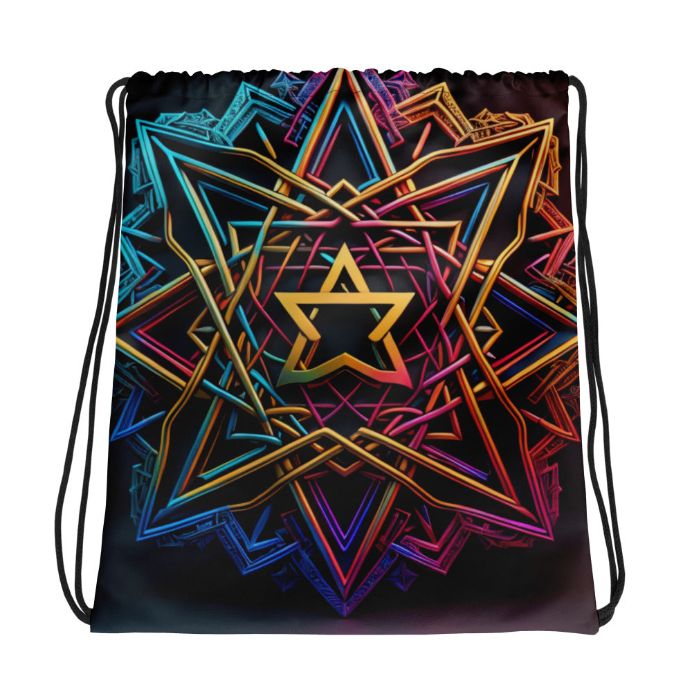 Futuristic Shine| Star of David |Drawstring Bag