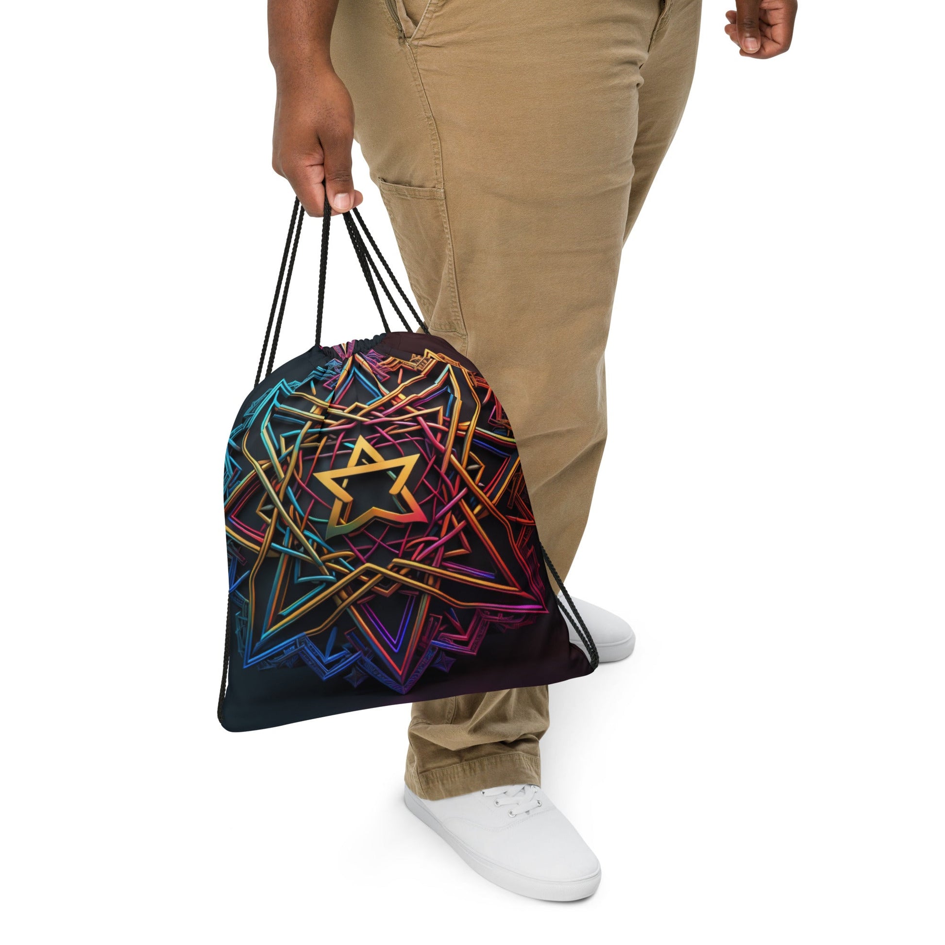 Futuristic Shine| Star of David |Drawstring Bag