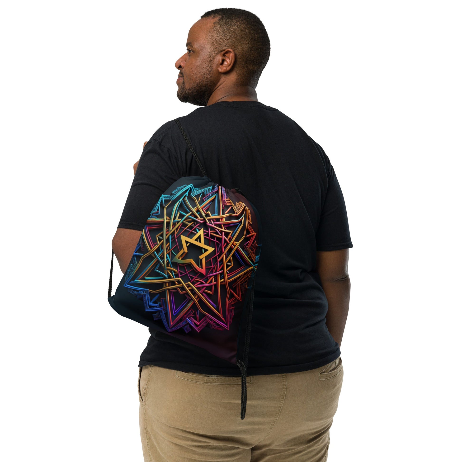 Futuristic Shine| Star of David |Drawstring Bag