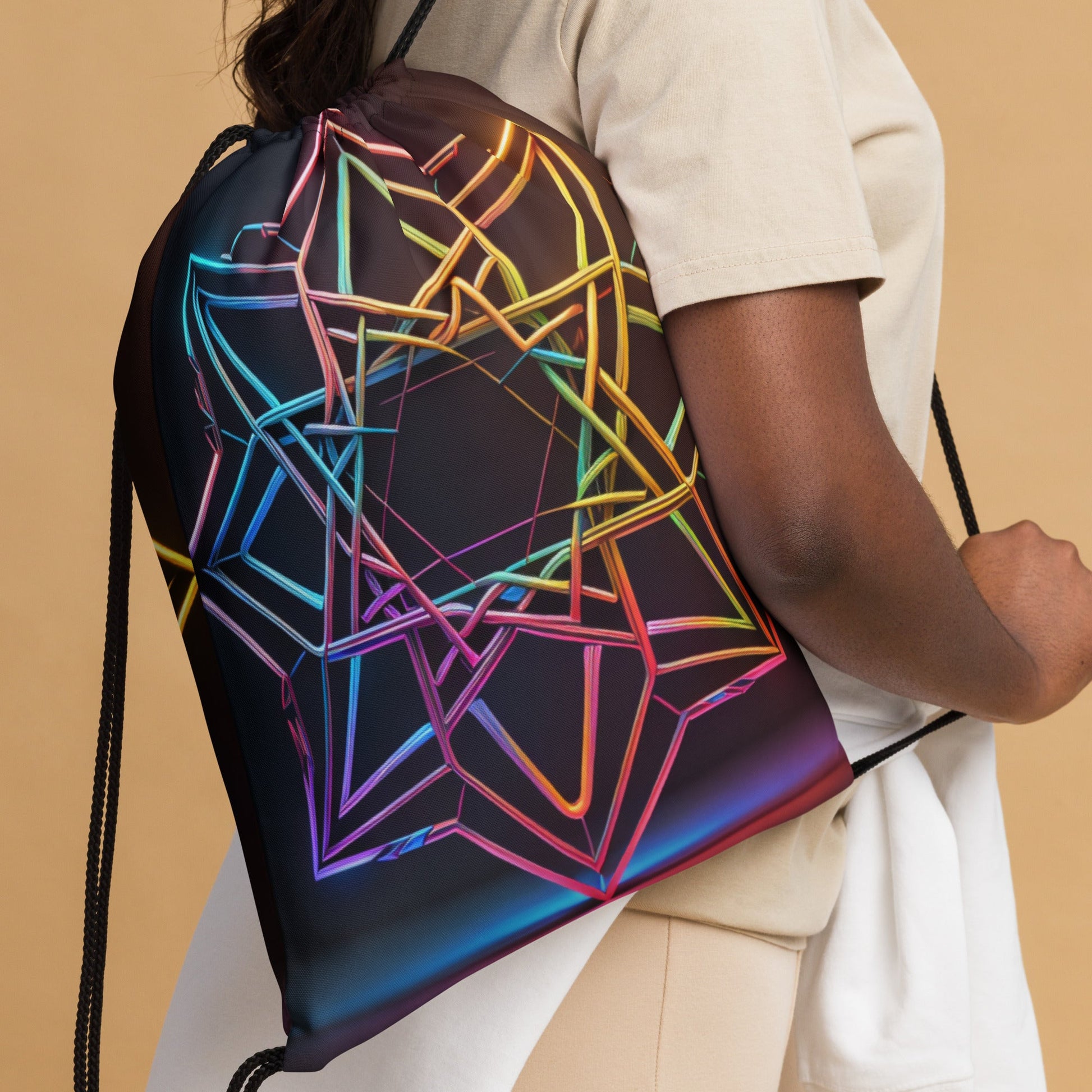 Futuristic Shine| Star of David |Drawstring Bag