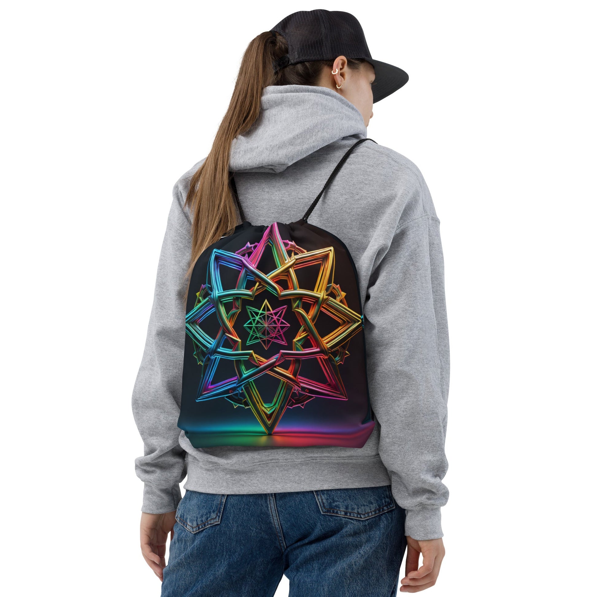 Futuristic Shine| Star of David |Drawstring Bag