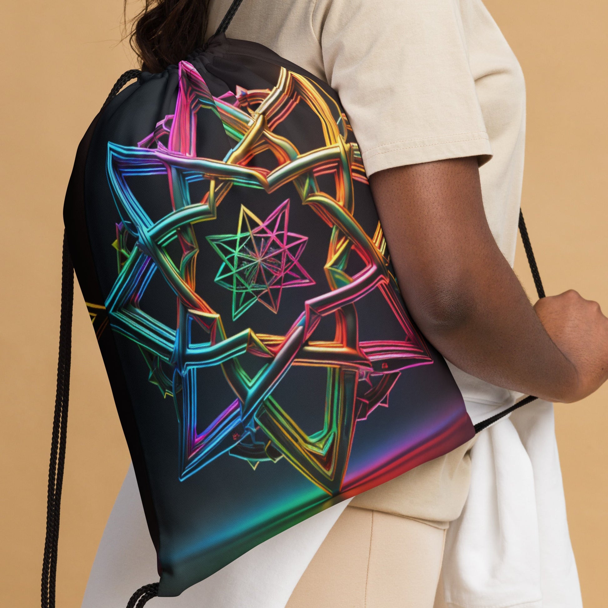 Futuristic Shine| Star of David |Drawstring Bag
