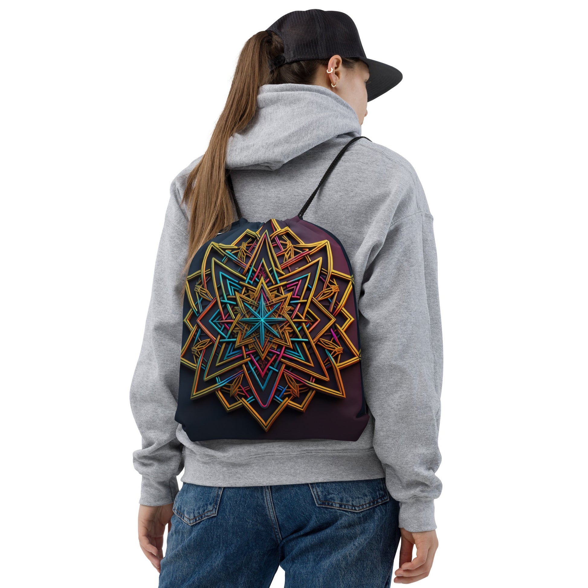 Futuristic Shine| Star of David |Drawstring Bag