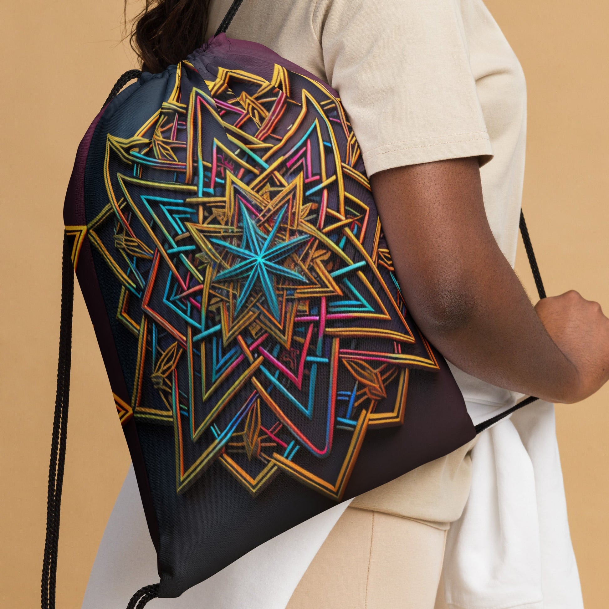 Futuristic Shine| Star of David |Drawstring Bag