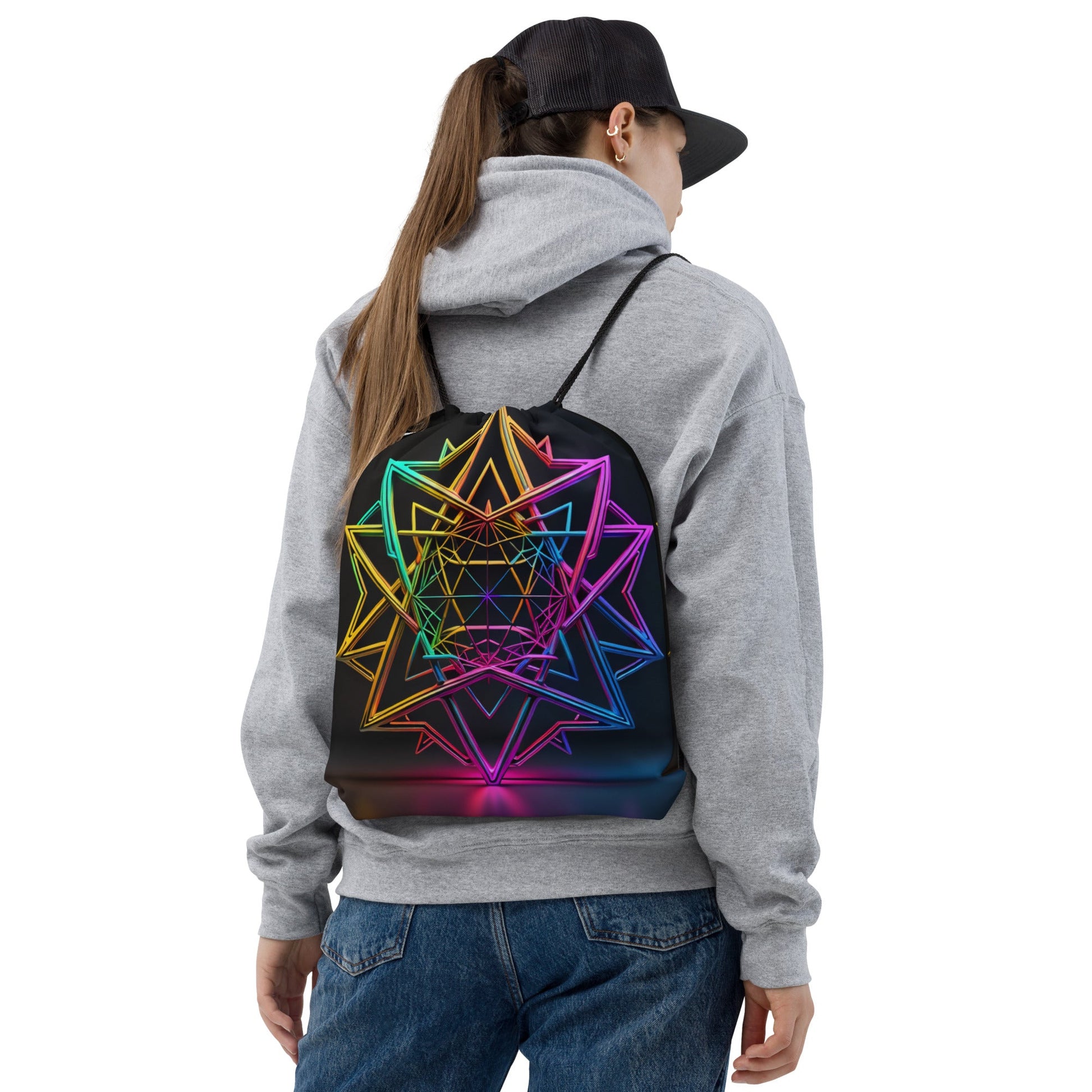 Futuristic Shine| Star of David |Drawstring Bag