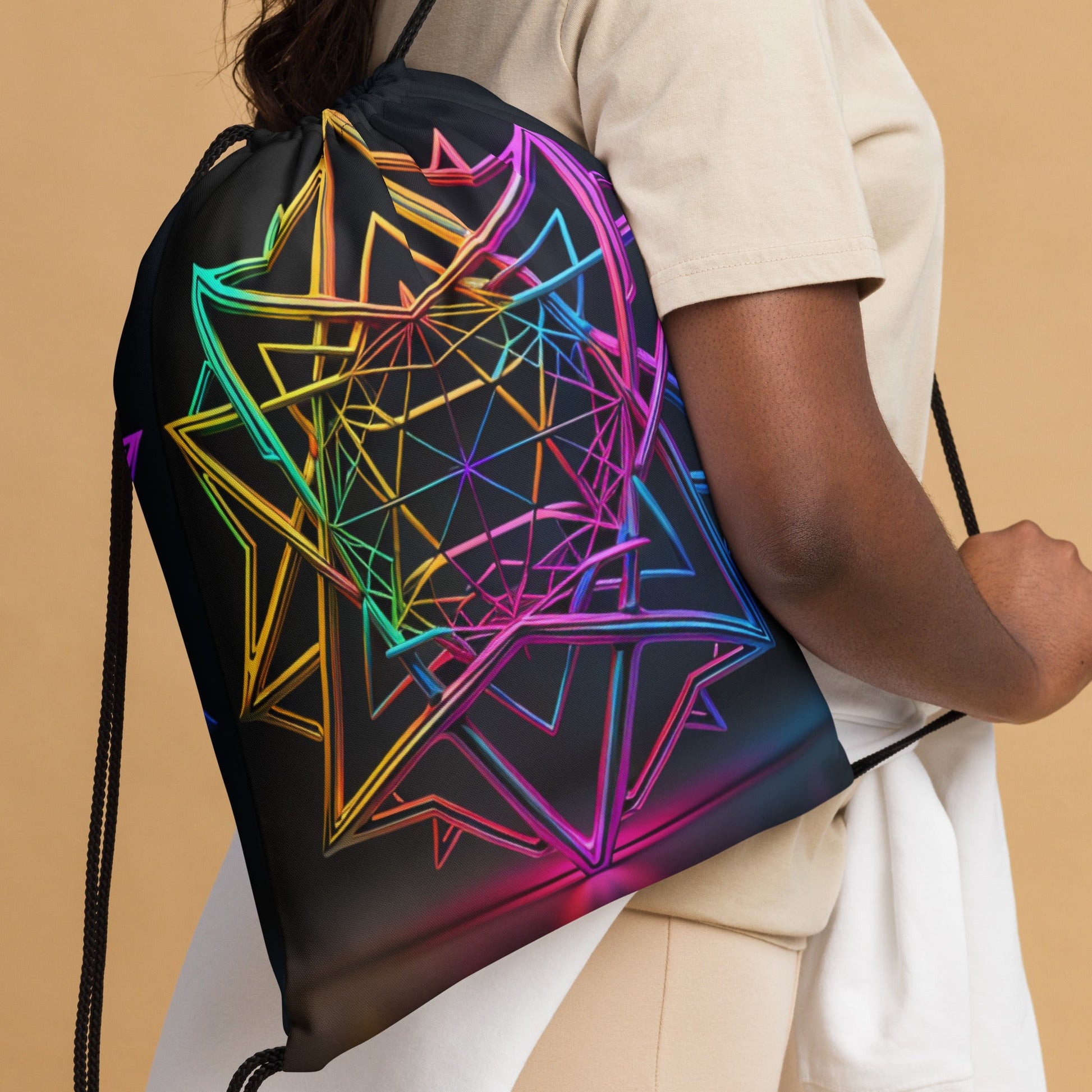 Futuristic Shine| Star of David |Drawstring Bag