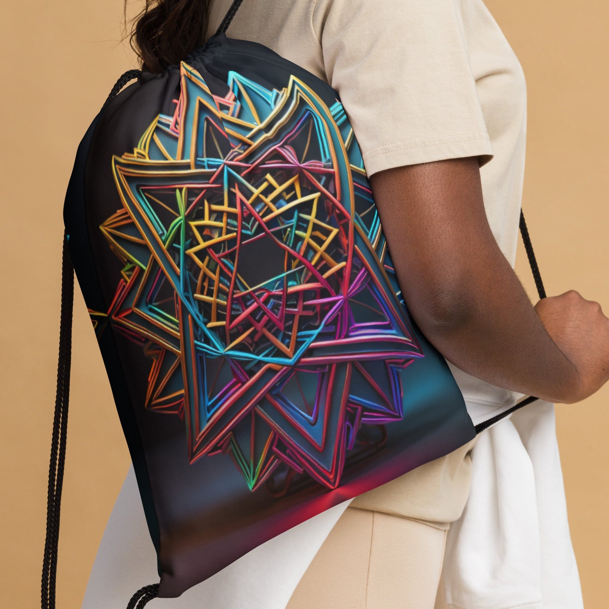 Futuristic Shine| Star of David |Drawstring Bag