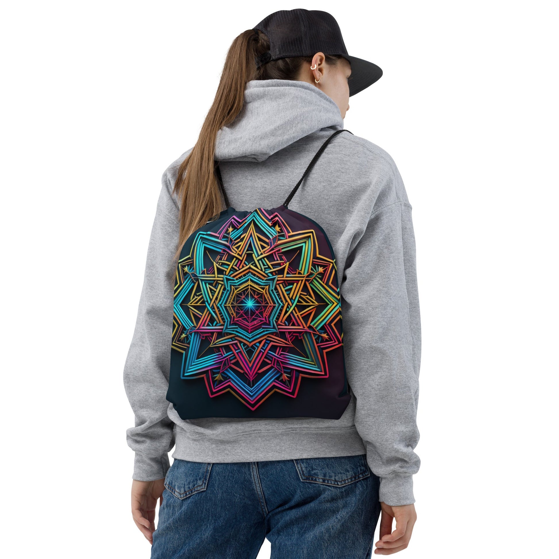 Futuristic Shine| Star of David |Drawstring Bag