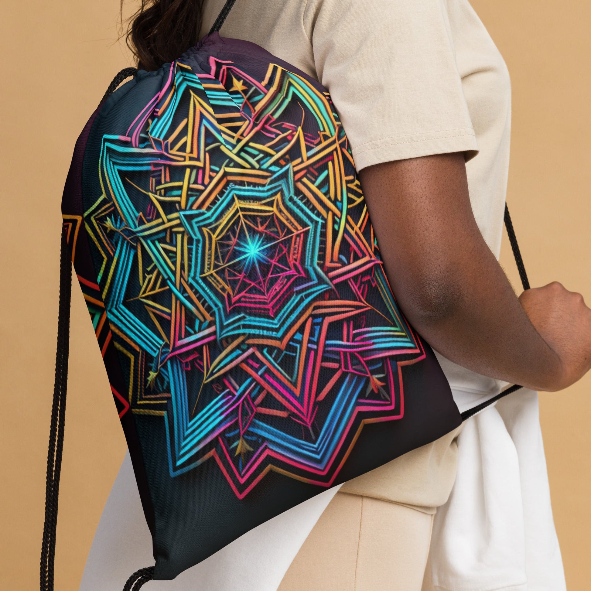 Futuristic Shine| Star of David |Drawstring Bag