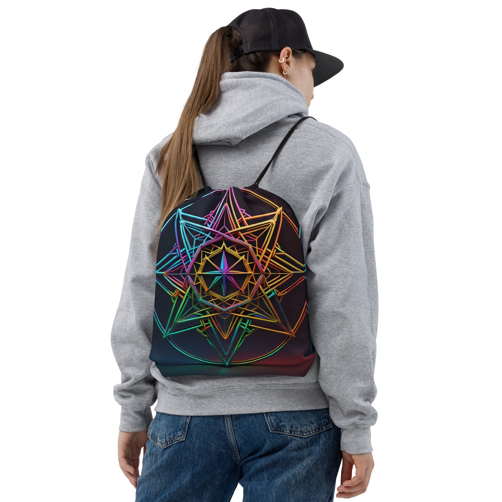 Futuristic Shine| Star of David |Drawstring Bag