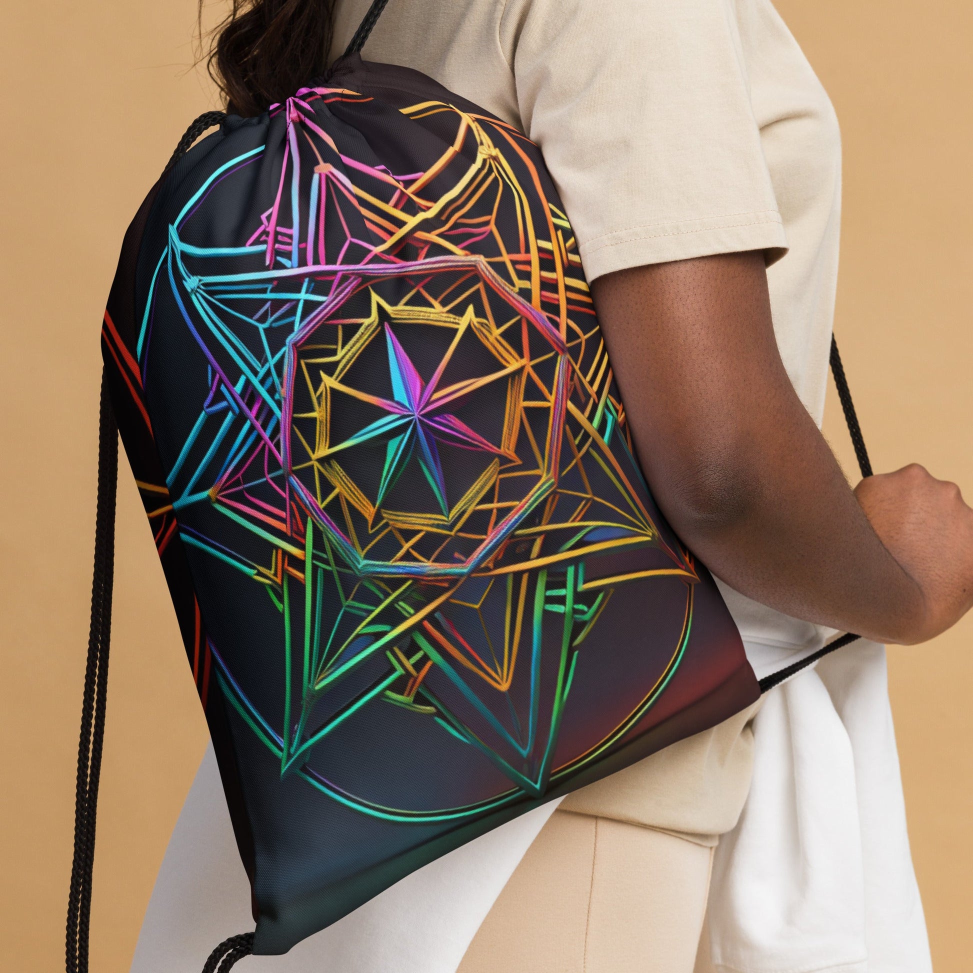 Futuristic Shine| Star of David |Drawstring Bag