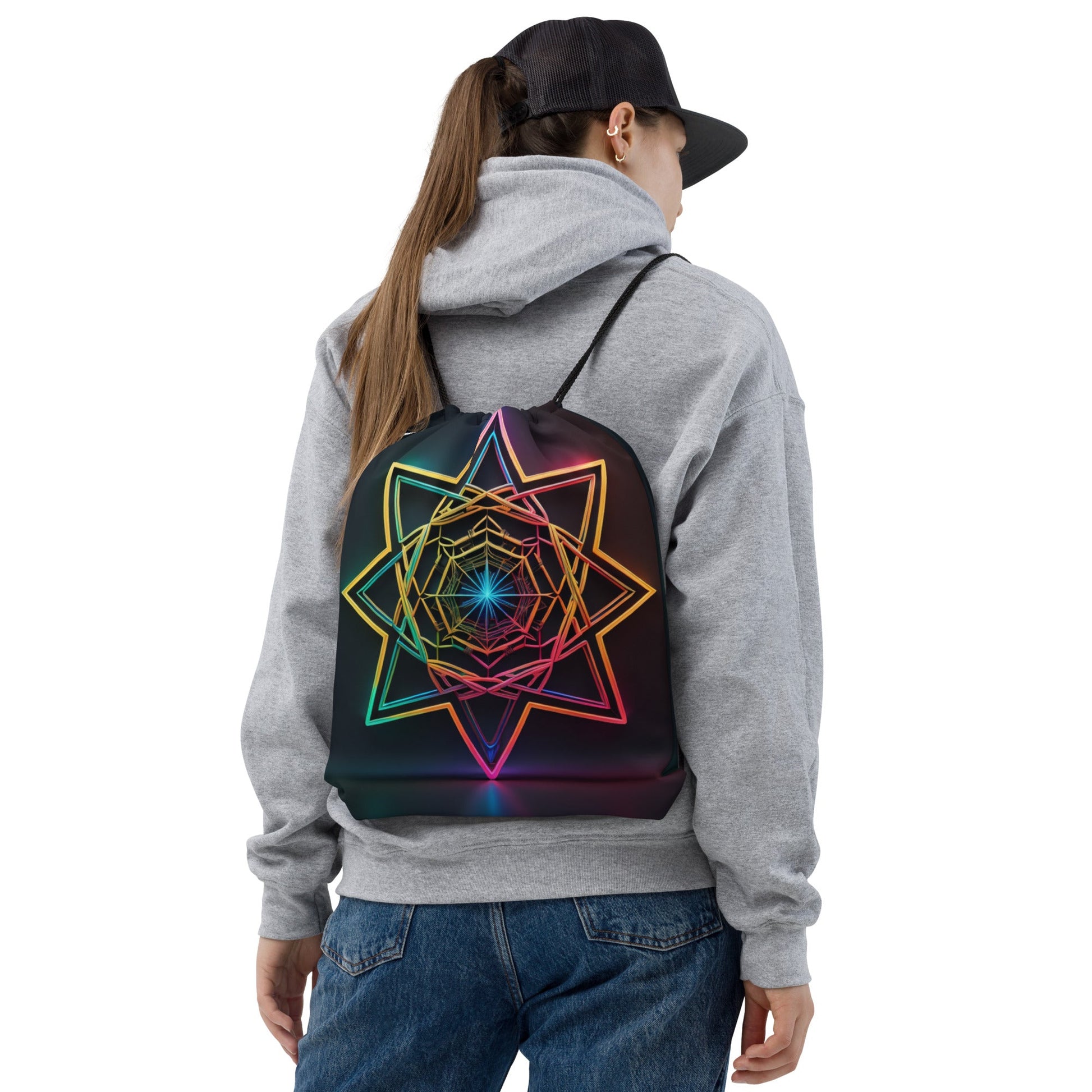 Futuristic Shine| Star of David |Drawstring Bag