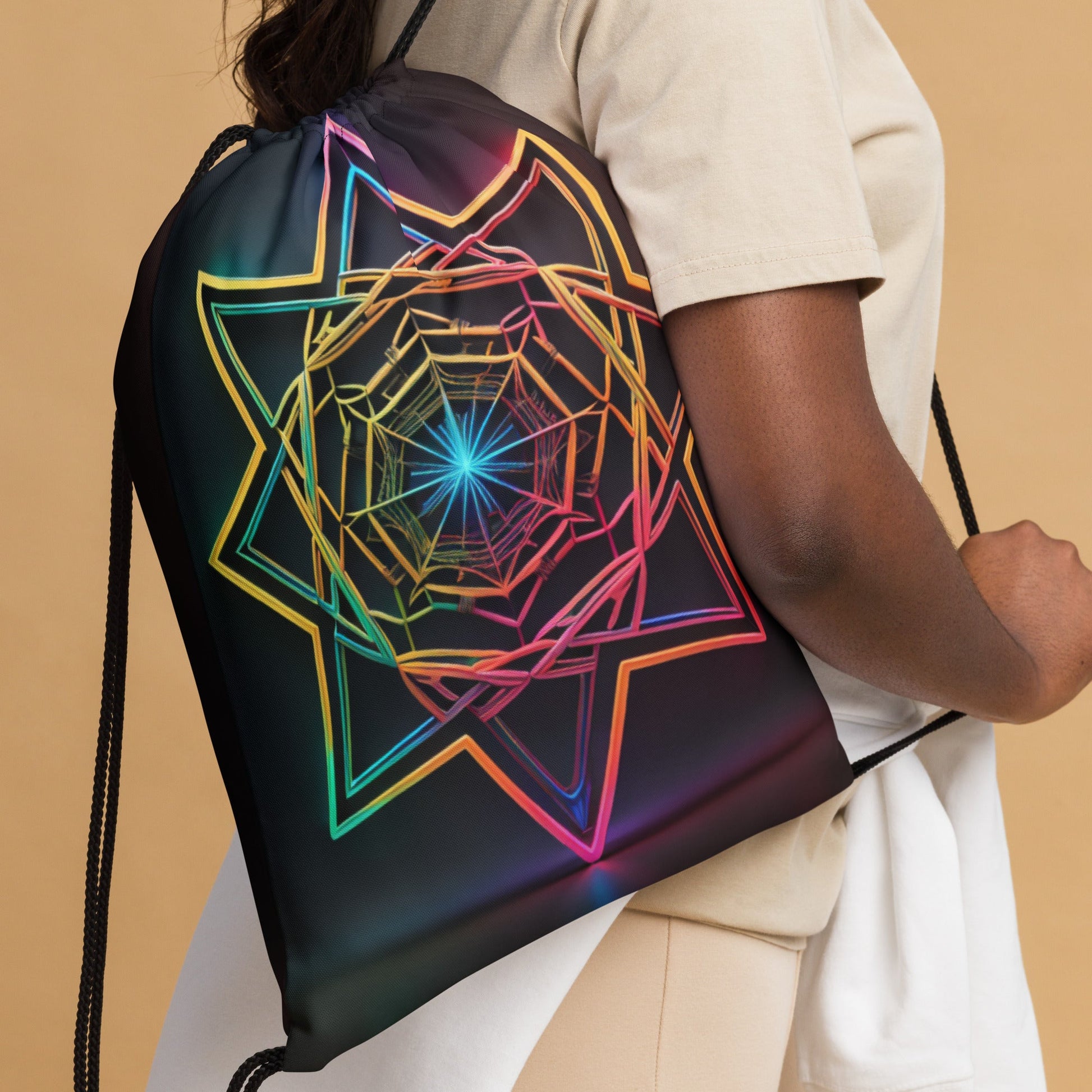 Futuristic Shine| Star of David |Drawstring Bag