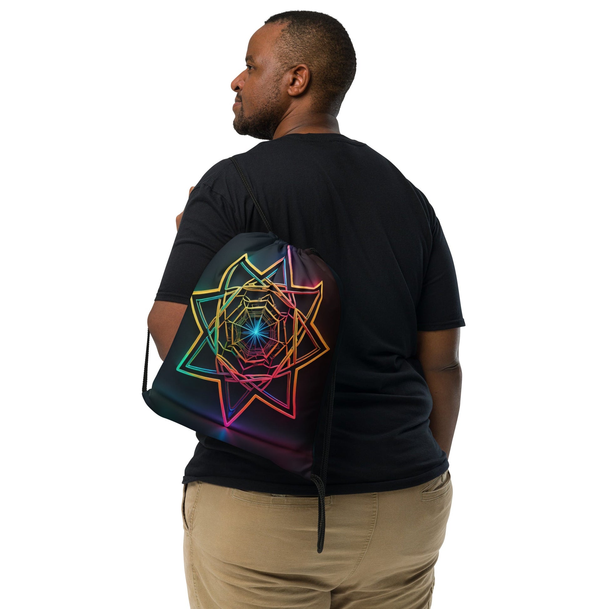 Futuristic Shine| Star of David |Drawstring Bag