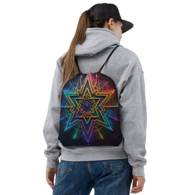 Futuristic Shine| Star of David |Drawstring Bag