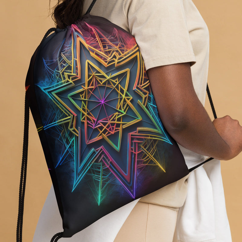 Futuristic Shine| Star of David |Drawstring Bag